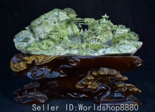 Estátua de roda d'água 14,4" China natural Xiu esculpida em jade pavilhão da montanha pessoas comprar usado  Enviando para Brazil