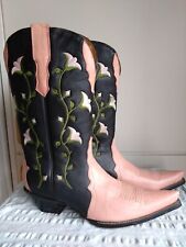 RUDEL PINK WITH FLOWERS COWBOY BOOTS GR.39-40,US 8.5,UK 6.5 comprar usado  Enviando para Brazil