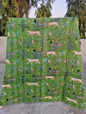 Colcha manta edredón Kantha estampado selva algodón indio hecha a mano segunda mano  Embacar hacia Mexico