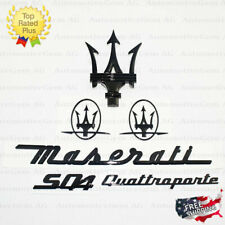 Maserati Emblema Quattroporte SQ4 Grade Tridente Logotipo Lateral Conjunto de Emblema Preto Kit comprar usado  Enviando para Brazil