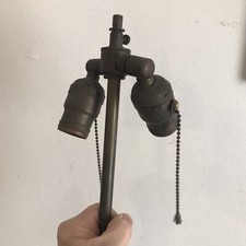 ANTIGO PAINEL DE SOQUETE DE CORRENTE DE TRAÇÃO DUPLA PARA LÂMPADA comprar usado  Enviando para Brazil