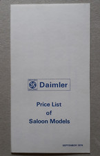 Daimler price list for sale  BOURNE