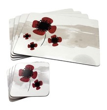 Poppy placemats coasters for sale  WITHERNSEA