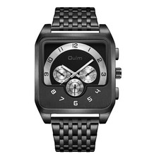 Relógio de pulso masculino casual quadrado rosto grande aço inoxidável quartzo luminoso comprar usado  Enviando para Brazil