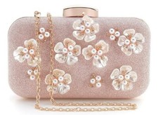 Usado, Carteira feminina glitter floral strass frisado festa noturna bolsa de casamento comprar usado  Enviando para Brazil