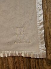 Cobertor de bebê creme lã acabamento acetinado BABY CLUB bordado urso conforto para dormir  comprar usado  Enviando para Brazil