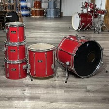 Juego de batería usado vintage Pearl Export 5 piezas envoltura roja - justo segunda mano  Embacar hacia Mexico