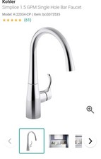 Kohler 22034 bar for sale  Tolleson