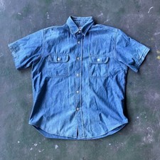 Camisa de trabajo de mezclilla de algodón caña de azúcar azul XL para hombre de Japón segunda mano  Embacar hacia Mexico