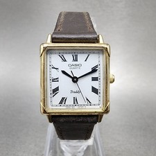 Relógio Casio Traddy Tank Feminino 21mm Mostrador Branco Tom Dourado Retângulo Nova Bateria comprar usado  Enviando para Brazil