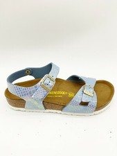 Sandálias Birkenstock Rio Kids brilhante cobra azul céu ajuste estreito, usado comprar usado  Enviando para Brazil