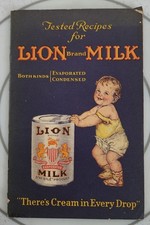 Leite condensado marca Lion, The Mily Way, livro de receitas por volta de 1910 produto Nestlé comprar usado  Enviando para Brazil