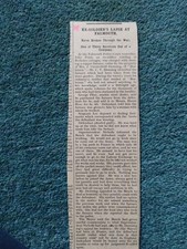 Sk169 Ephemera 1926 Article Falmouth John Pond WW1 Shell Shock Case  comprar usado  Enviando para Brazil