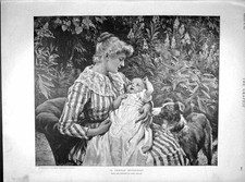 Balão polar Strindberg estampa antiga original 1899 mãe bebê cachorro Andree comprar usado  Enviando para Brazil