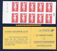 Carnet 2807 C2 01.03.93 Haut Type Marianne de Briat TVP Fr rouge Autoadhésif comprar usado  Enviando para Brazil
