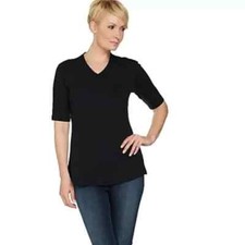 Túnica Isaac Mizrahi Live Essentials gola V manga cotovelo-NOVA-A289635, usado comprar usado  Enviando para Brazil