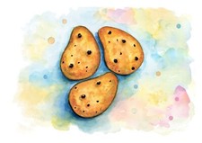 Dipinto acquerello biscotti usato  Napoli