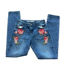 Jeans Gap tamanho 18 infantil bordado floral festival jeans hippie mão ponto cruz comprar usado  Enviando para Brazil