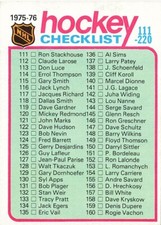 Hockey checklist 1975 for sale  Schererville
