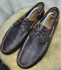 POLO RALPH LAUREN BIENNE II SAPATO BARCO CONVÉS MASCULINO COURO TAMANHO 11.5 D MARROM - BOM, usado comprar usado  Enviando para Brazil