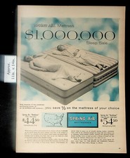 Usado, 1957 Colchão Homem e Mulher Sleeping Spring Air "Restlane" Estampa Vintage Anúncio 41236 comprar usado  Enviando para Brazil
