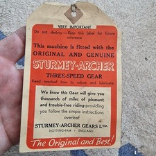Vintage cycling sturmey for sale  BUCKLEY