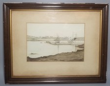 Antique harbour scene for sale  GLENROTHES
