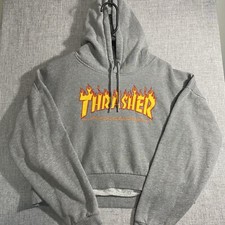 Moletom com capuz Thrasher tamanho pequeno cinza revista feminina de skate, usado comprar usado  Enviando para Brazil