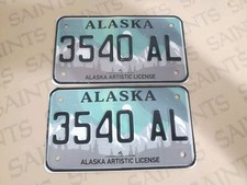 Usado, Conjunto de pares de placas de licença de motocicleta/reboque artístico Alaska mesmo número 3540AL comprar usado  Enviando para Brazil
