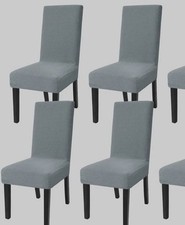 Capas para cadeiras de jantar elásticas - Conjunto de 6, cinza - Capas para cadeiras traseiras altas comprar usado  Enviando para Brazil