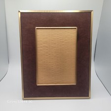 Moldura para foto vintage bronze falso marrom veludo ornamentada em pé MCM, usado comprar usado  Enviando para Brazil