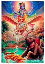 Indian postcard vishnu d'occasion  Expédié en Belgium