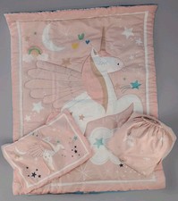 Usado, Conjunto de berço rosa unicórnio edredom berço lençol fronha estrelas coração arco-íris comprar usado  Enviando para Brazil