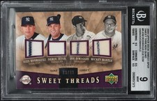 2004 UD Sweet Spot #STQ-RJDM ARod Jeter Dimaggio Mantle Quad Jersey #/99 BGS 9 comprar usado  Enviando para Brazil