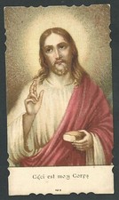 Cartão sagrado antigo de Jesus estampa imagem pieuse santino comprar usado  Enviando para Brazil