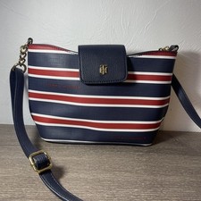 Bolsa tiracolo listrada azul branca vermelha Tommy Hilfiger 9,5” por 7” comprar usado  Enviando para Brazil
