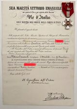 REGNO D’ITALIA CAVALIERE CORONA D’ITALIA RE V.E.III° ORO + DIPLOMA comprar usado  Enviando para Brazil