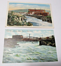 2 Postais Old Berlin NH Burgess Sulphite Paper Mill Fibre Co Berlin Falls comprar usado  Enviando para Brazil