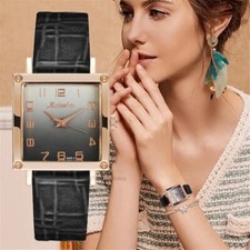 Relógios de pulso femininos de couro minimalistas cores degradê quadrados comprar usado  Enviando para Brazil
