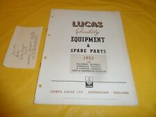 Lucas parts catalogue for sale  COLCHESTER
