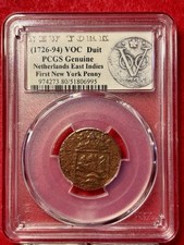 1753 The First New York Penny VOC N.E. Indies Duit PCGS GENUÍNO com brilho raro comprar usado  Enviando para Brazil