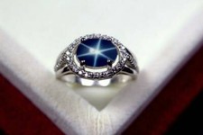 Anel estrela azul 6x8mm anel estrela safira azul anel prata esterlina 925 comprar usado  Enviando para Brazil