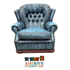 Vintage blue leather for sale  BOSTON