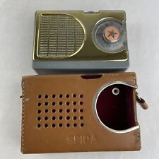 SPICA ST-600 Transistor Seis Radio Superheterodino con Estuche de Cuero Gris Funciona segunda mano  Embacar hacia Argentina