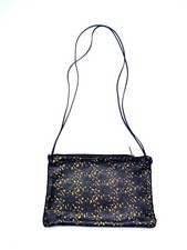 Nova Bolsa de Noite Jorge Bischoff Couro Recortado Flores Preta Marrom Alça Dupla comprar usado  Enviando para Brazil