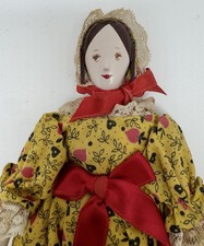 Boneca de madeira vintage 9" PK SHILLABER SEVEN GABLES anos 60 cabelo castanho com etiqueta comprar usado  Enviando para Brazil