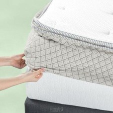 Cobertura branca para colchão duplo de poliéster rejuvenescedor de zinco topper, usado comprar usado  Enviando para Brazil