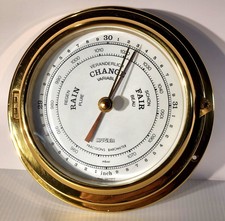 Usado, Barômetro marinho náutico vintage Huger, latão -7" feito na Alemanha Ocidental 1983 comprar usado  Enviando para Brazil