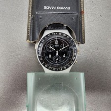 Relógio Swatch Irony Chrono masculino 40mm mostrador preto tom prata Ycs1000 nova bateria comprar usado  Enviando para Brazil