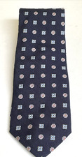 Usado, Gravata Brooks Brothers XL Makers inglesa 100% seda feita à mão EUA azul geo flores comprar usado  Enviando para Brazil
